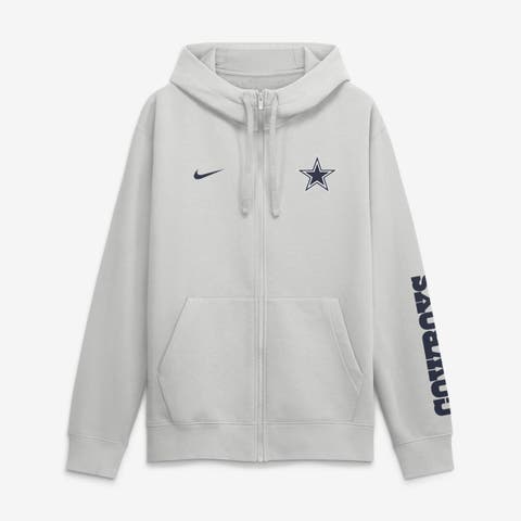 Men's Nike Gray Dallas Cowboys Cool Down Club Full-Zip Hoodie