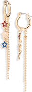 Leith Star Chain Drop Hoop Earrings