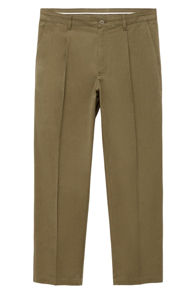 Cotton Blend Straight Leg Pants, Alternate, color, OLIVE GREEN
