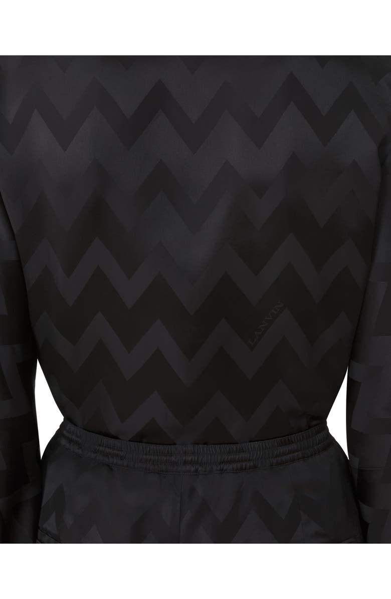 Lanvin Fluid Top In Jacquard Viscose, Alternate, color, Black