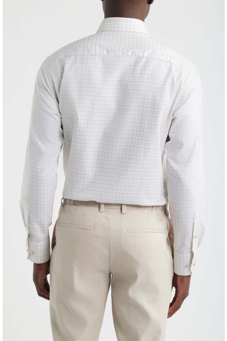 Modern Fit Check Non-Iron Cotton Twill Dress Shirt, Alternate, color, BEIGE