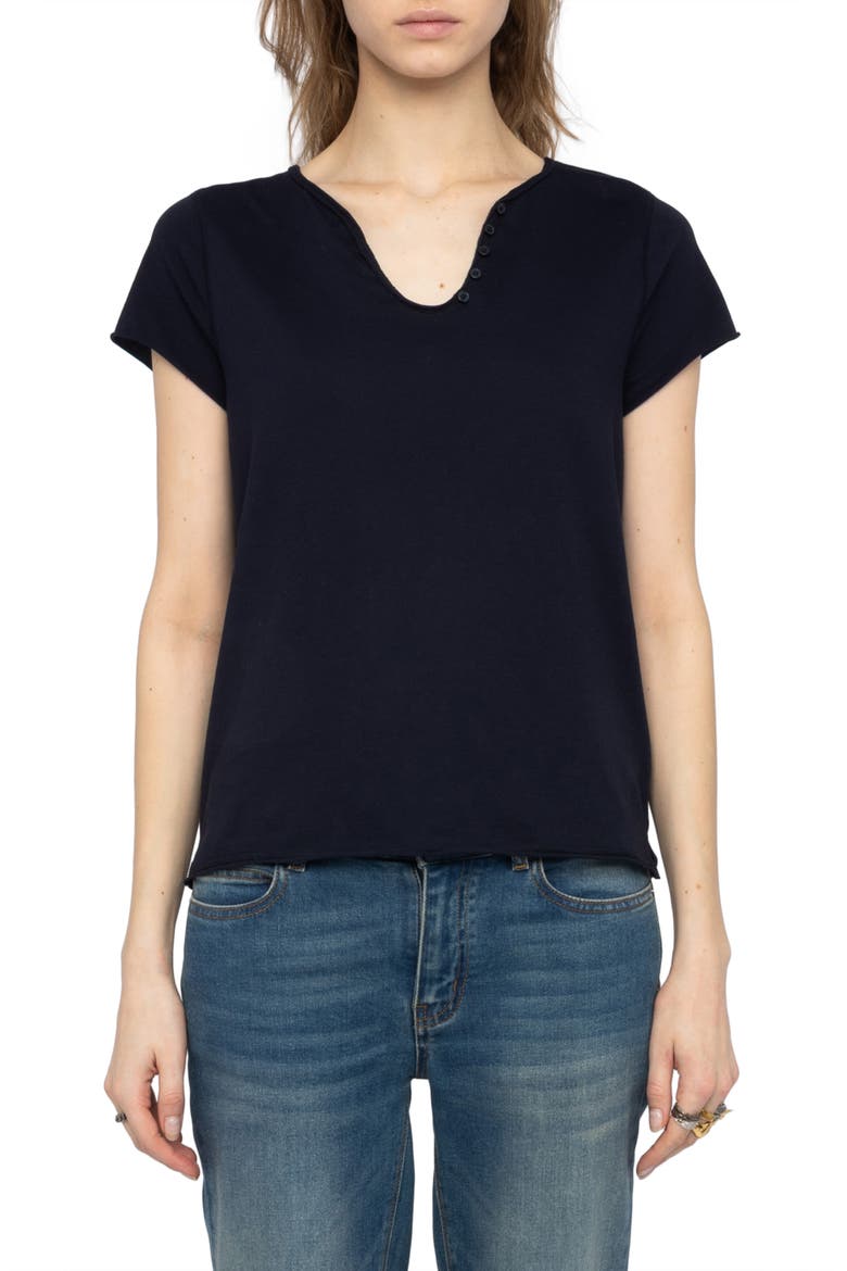 Tunisien Fishnet Slub Cotton T-Shirt, Main, color, ENCORE