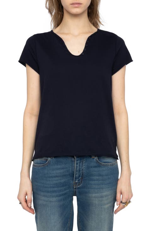 Tunisien Fishnet Slub Cotton T-Shirt
