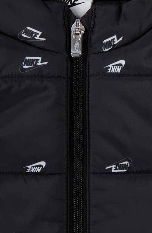 Nike Kids' Futura Puffer Vest, Logo T-shirt & Fleece Joggers Set In Black