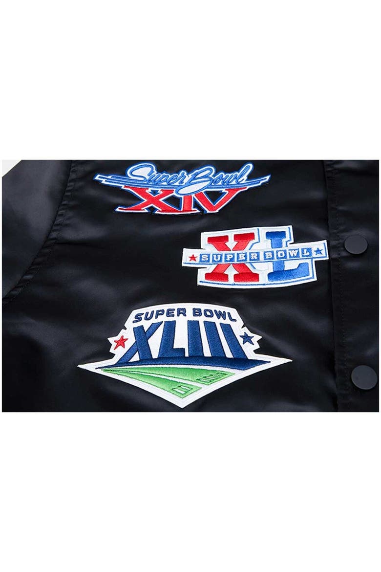 Men's Pro Standard Black Pittsburgh Steelers 6x Super Bowl Champions Satin Full-Snap Varsity Jacket, Alternate, color, Black