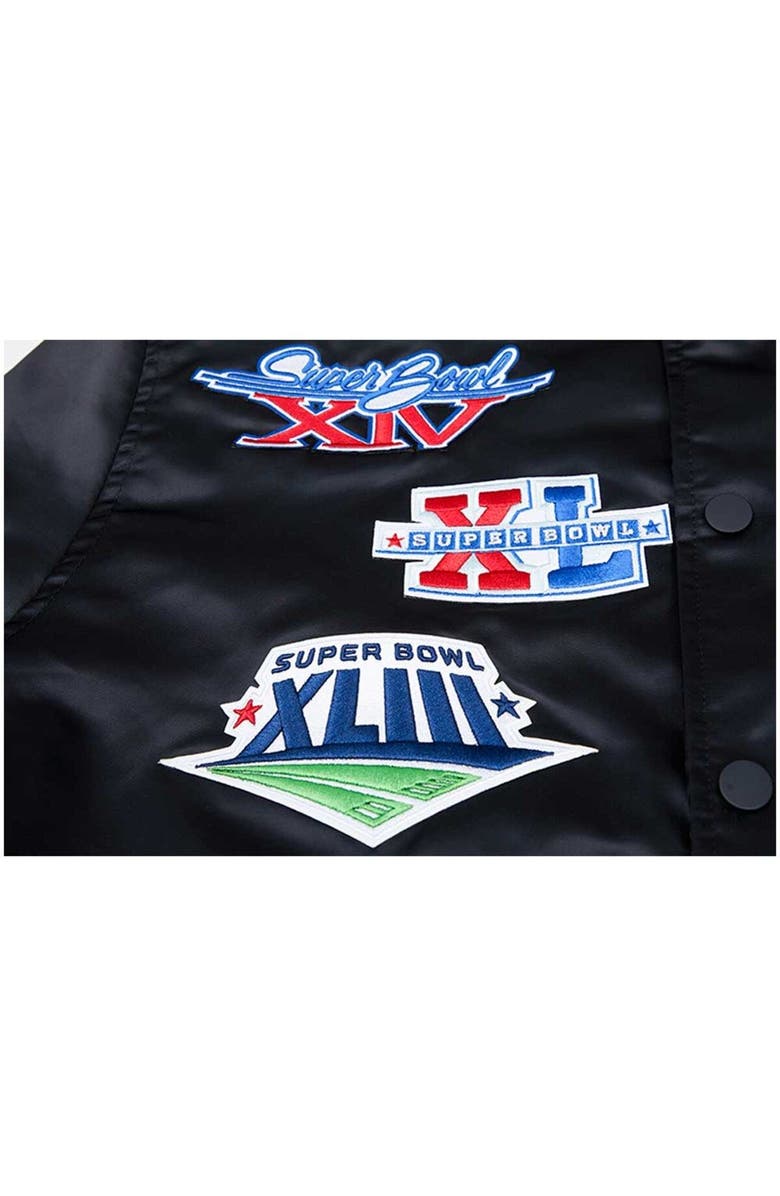 PRO STANDARD Men's Pro Standard Black Pittsburgh Steelers 6x Super Bowl Champions Satin Full-Snap Varsity Jacket, Alternate, color, 