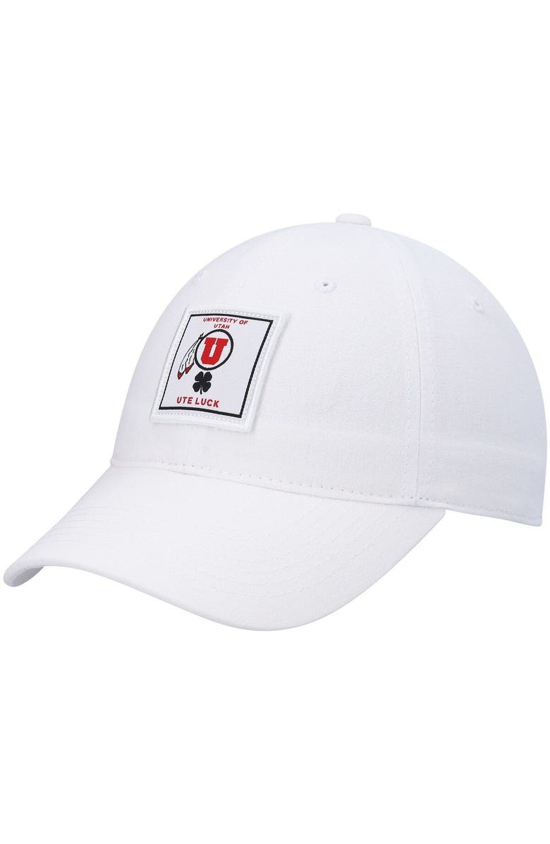 Black Clover Men's White Utah Utes Dream Adjustable Hat, Main, color, White