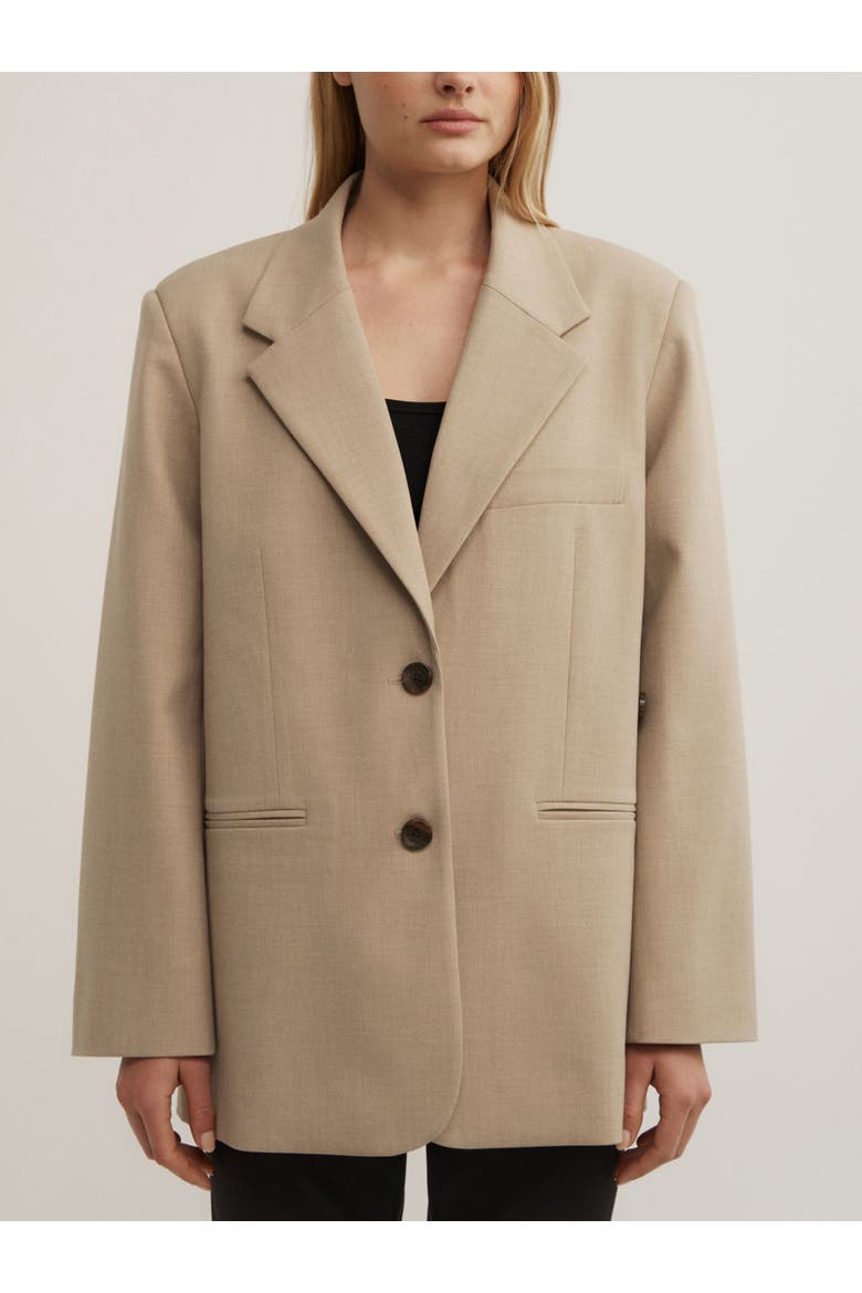 Wrap Front Asymmetric Button Blazer, Main, color, Sienna