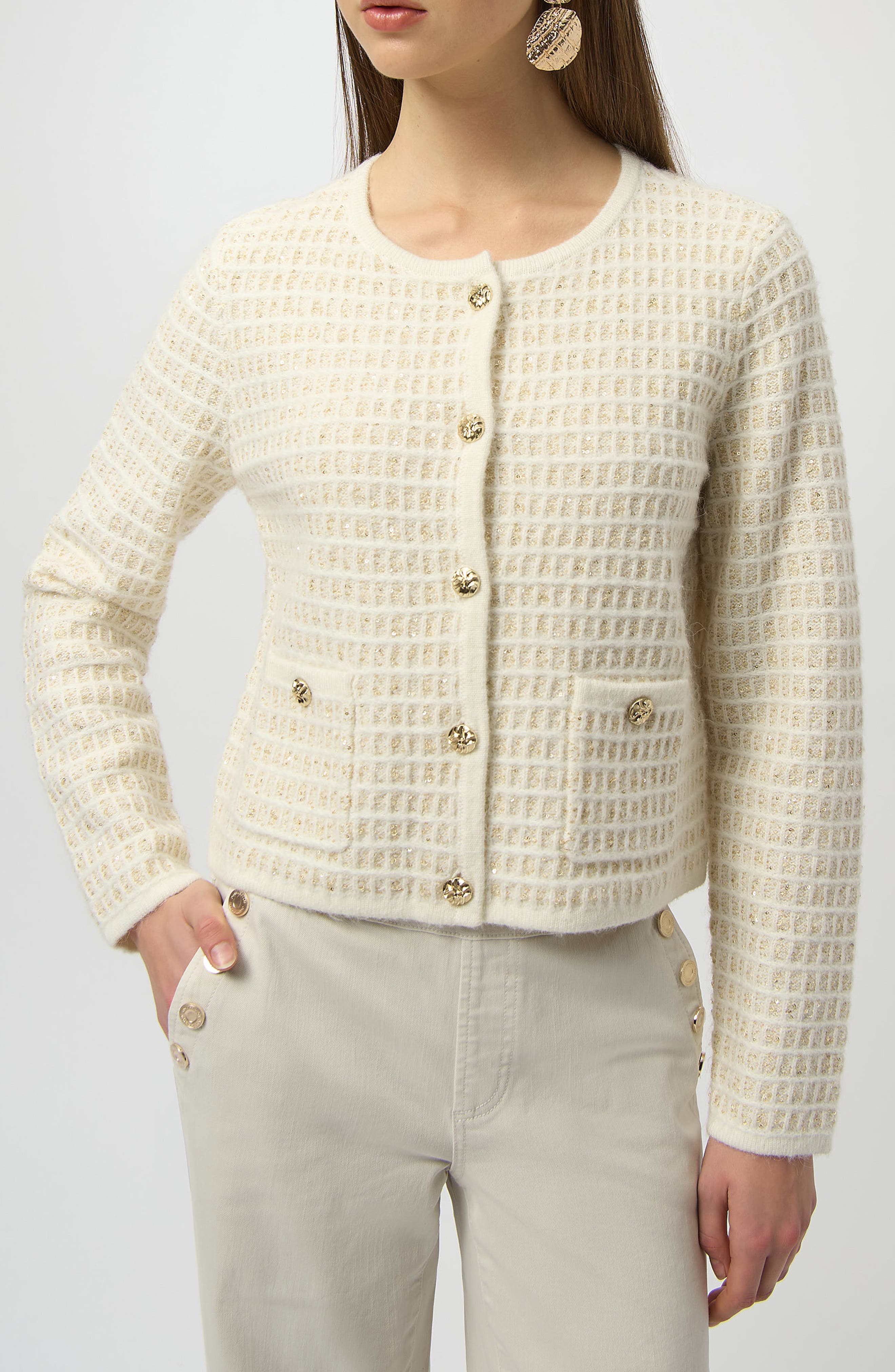 Sequin Grid Cardigan