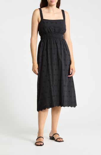 Embroidered Eyelet Cotton Midi Sundress