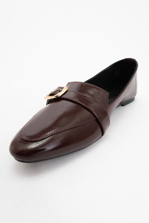 Forever & Always Shoes Zarina Pointed Toe Leather Flats In Burgundy Brown Leather