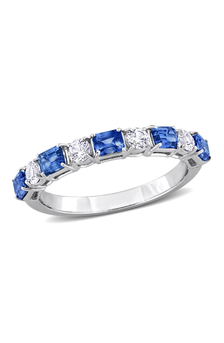 Julianna B. Blue & White Sapphire Semi-Eternity Ring 14k, Main, color, 