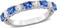 Julianna B. Blue & White Sapphire Semi-Eternity Ring 14k