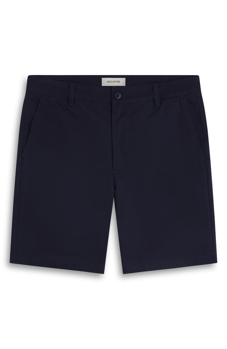 Bugatchi Presley Flat Front Stretch Cotton & Lyocell Chino Shorts, Alternate, color, Black