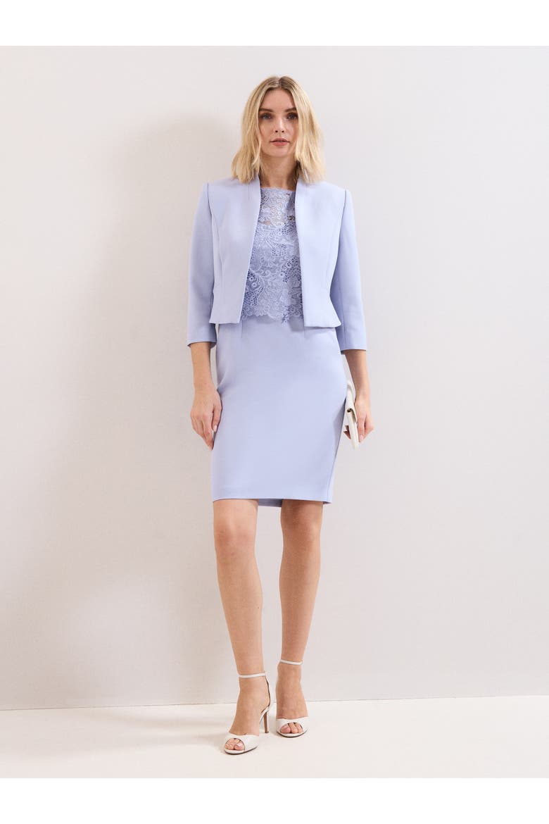 Daisy Cropped Occasion Blazer, Alternate, color, Pale Blue