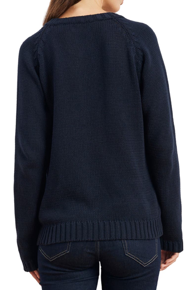 Selene V Neck Cotton Sweater, Alternate, color, Midnight Navy