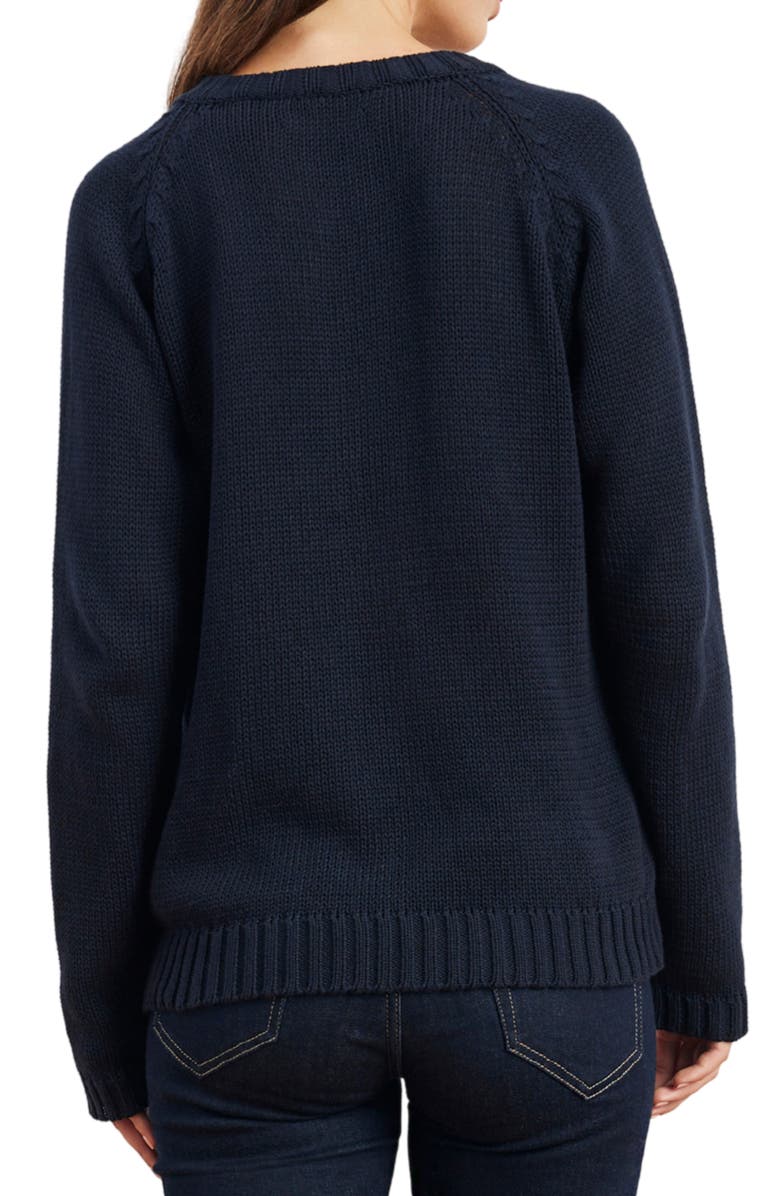 Paneros Clothing Selene V Neck Cotton Sweater, Alternate, color, Midnight Navy