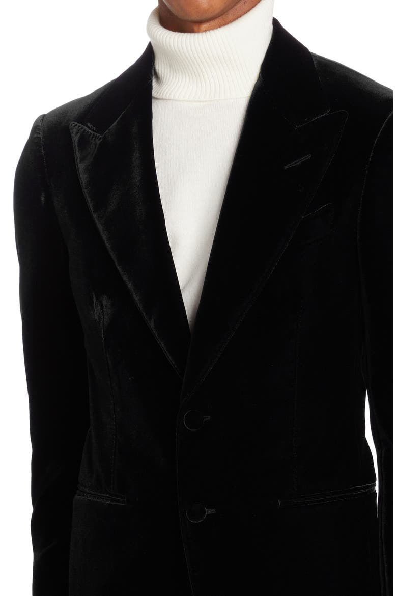Shelton Fluid Velvet Cocktail Jacket, Alternate, color, BLACK