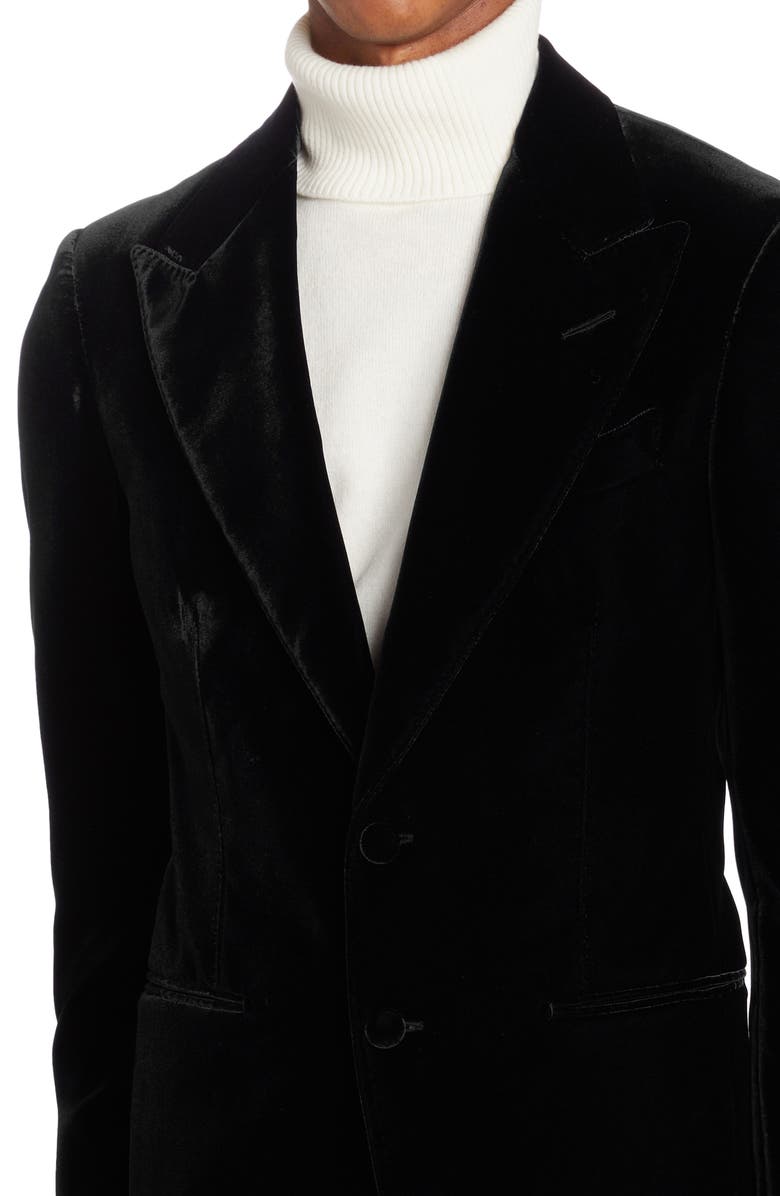 TOM FORD Shelton Fluid Velvet Cocktail Jacket, Alternate, color, Black