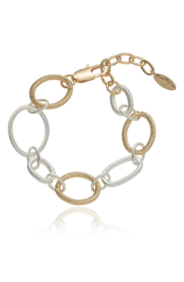 Ettika Mixed Link Chain Bracelet, Main, color, Mixed Metal