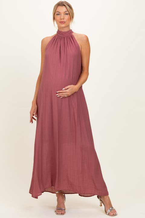 Blue Halter Maxi Dress