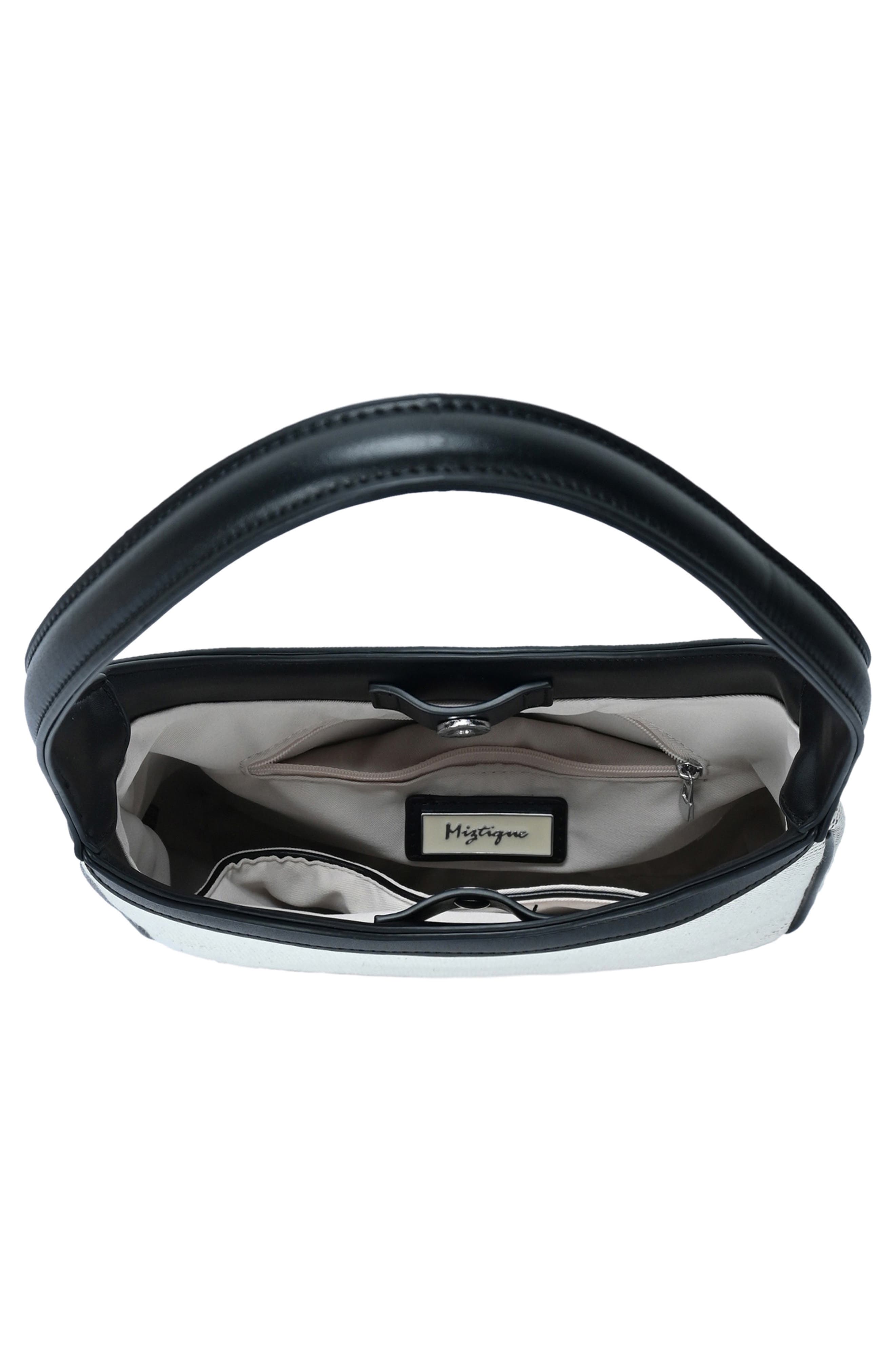 Miztique Canvas Woven Shoulder Bag, Alternate, color, Black