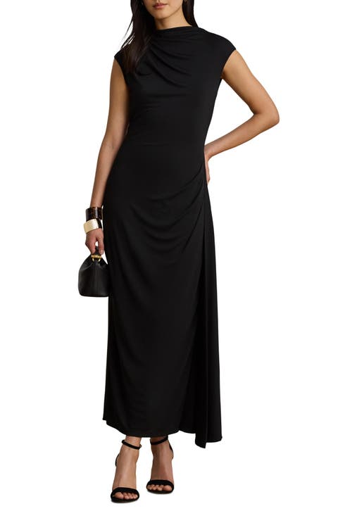 Boatneck Matte Jersey Sheath Midi Dress