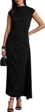 Lauren Ralph Lauren Boatneck Matte Jersey Sheath Midi Dress