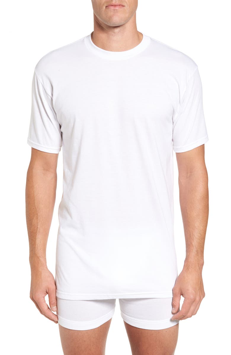 Nordstrom Regular Fit 4-Pack Supima<sup>®</sup> Cotton T-Shirts, Main, color, White