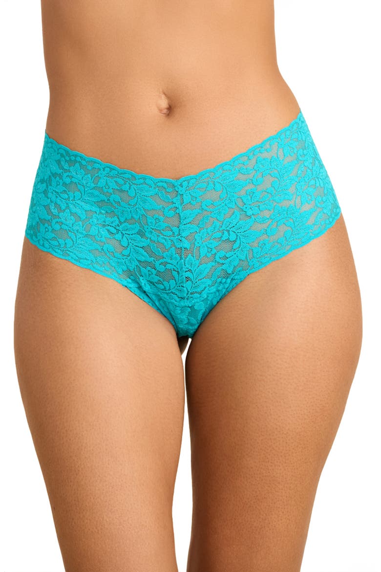Retro High Waist Thong, Main, color, TURKISH TILE BLUE