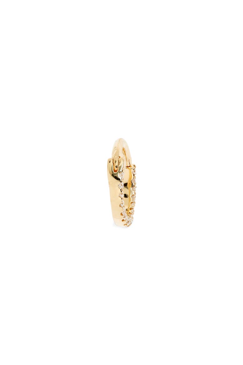 16-Gauge Diamond Front Eternity Clicker Earring, Alternate, color, YELLOW GOLD/ DIAMOND
