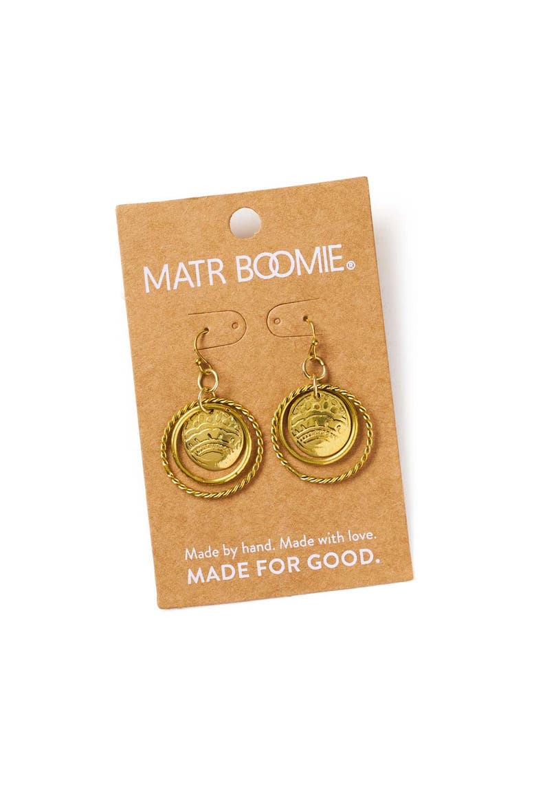 Yashi Embossed Ring Dangle Earring, Alternate, color, Gold