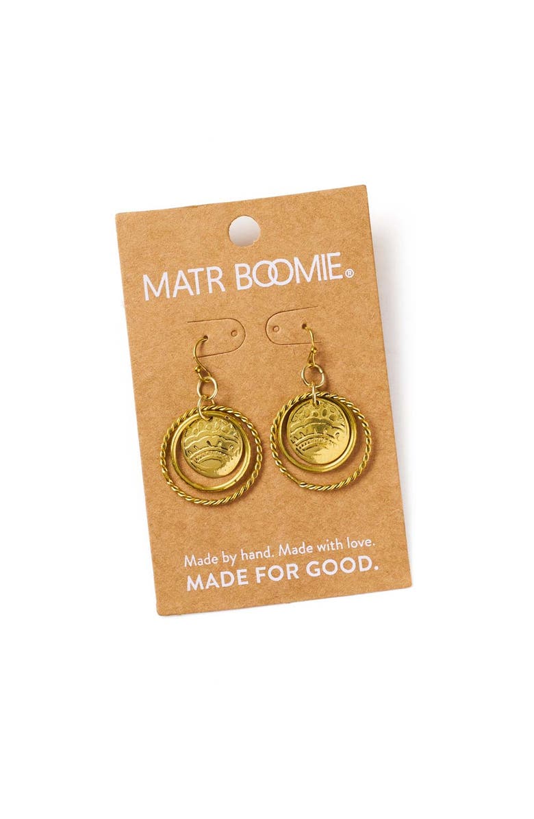 Matr Boomie Yashi Embossed Ring Dangle Earring, Alternate, color, Gold