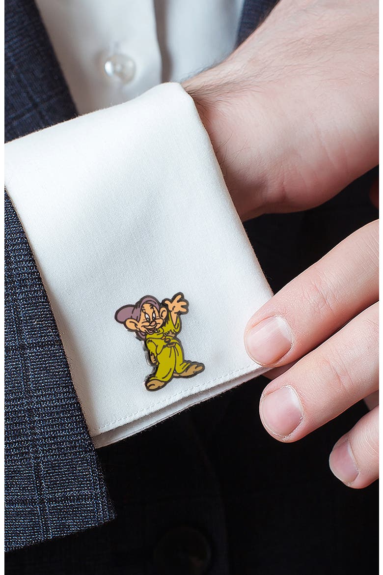 Dopey & Doc Mismatched Cuff Links, Alternate, color, RED