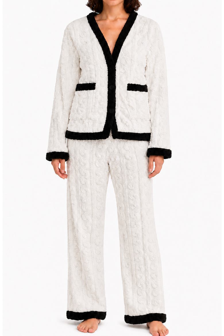Ottavia Fleece 2-Piece Pajamas, Main, color, BLANK DE BLANK