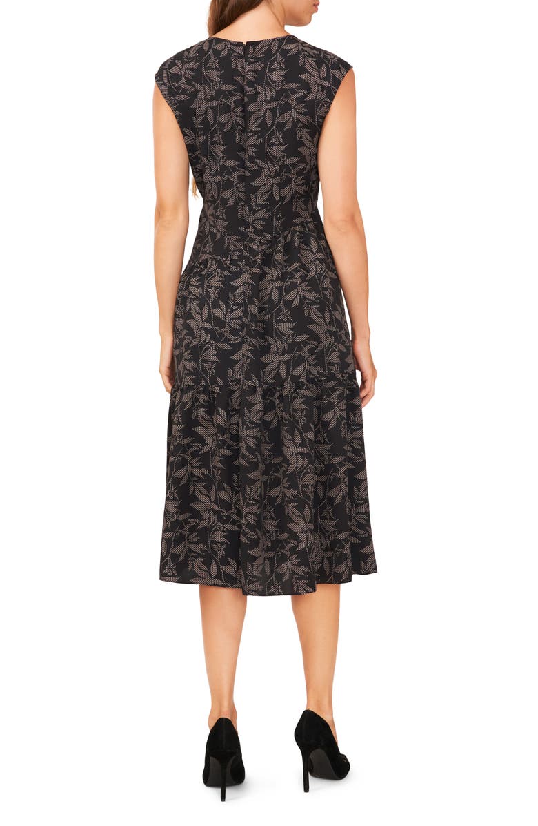 Halogen<sup>®</sup> Floral Print Asymmetric Tiered Midi Dress, Alternate, color,