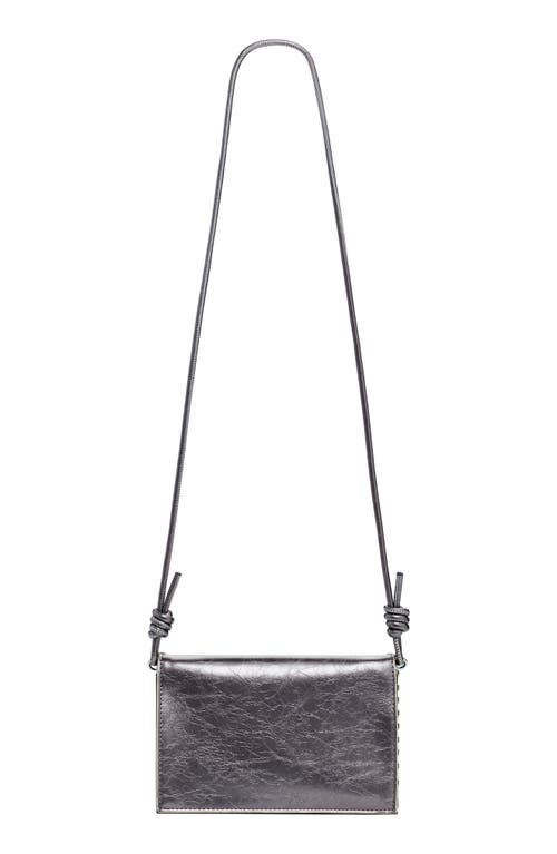Desigual Metallic Faux Leather Crossbody Bag In Silver