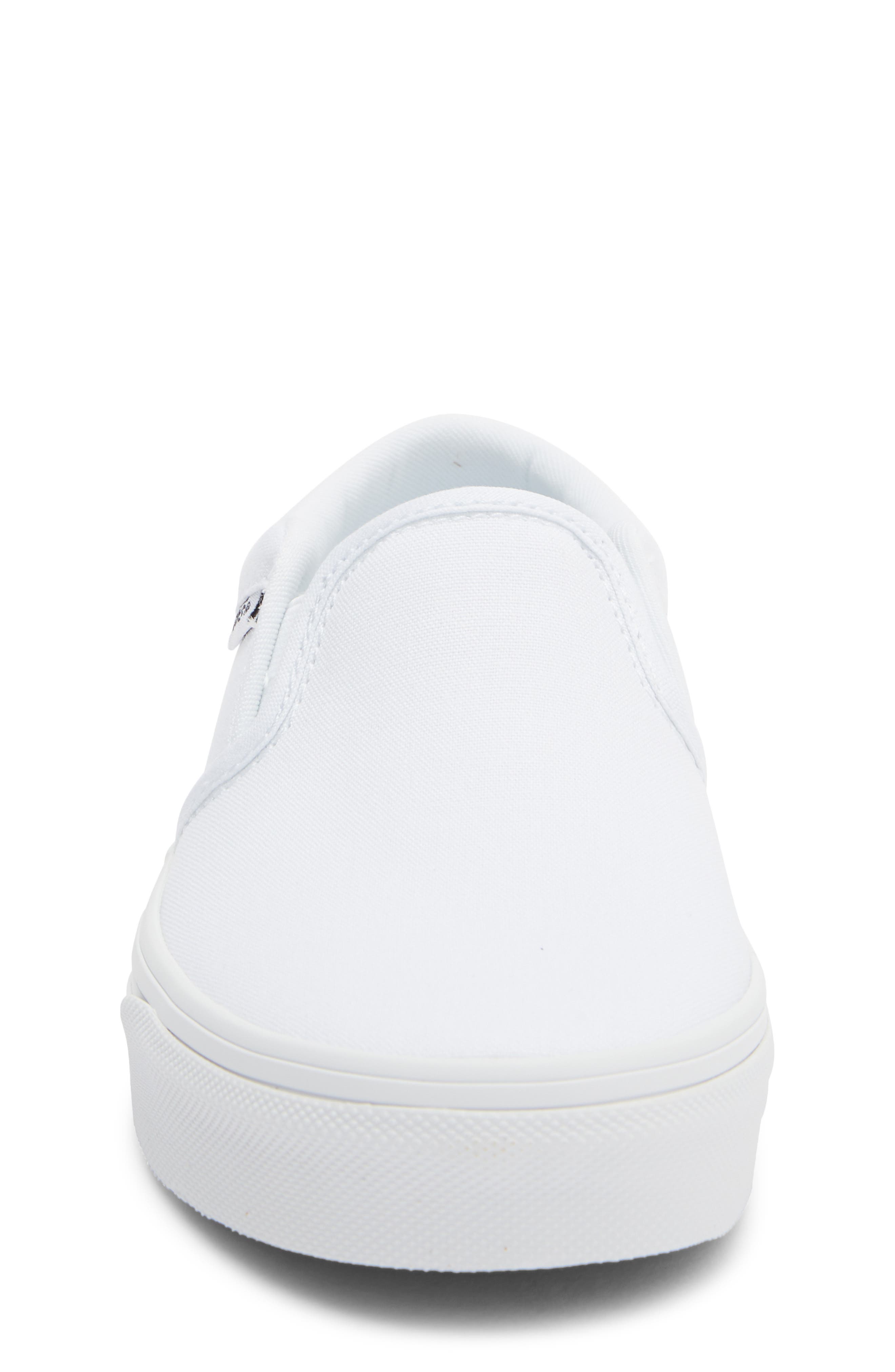 Vans Kids' Asher Slip-On Sneaker, Alternate, color, Canvas White/White