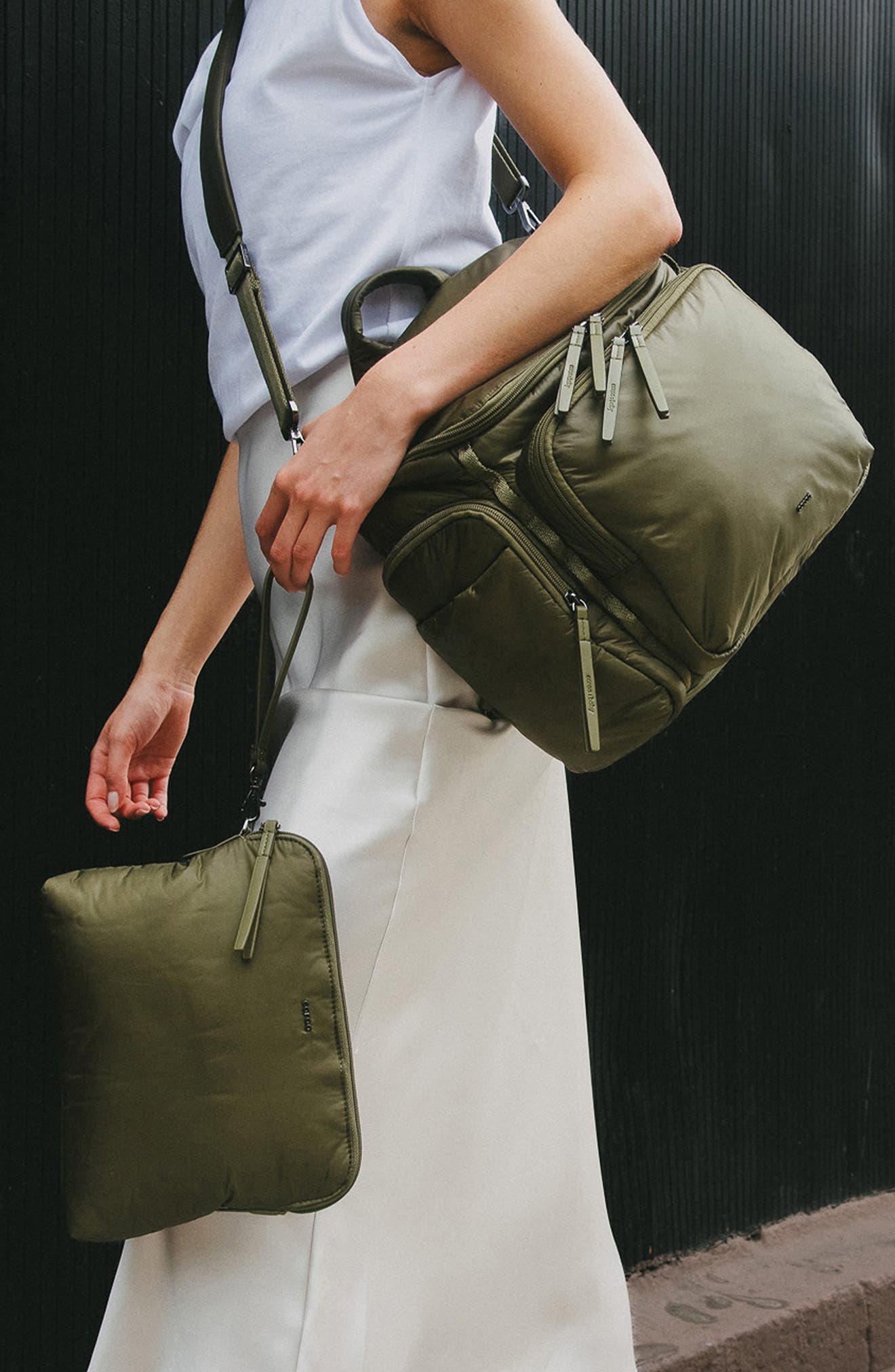 Water Repellent Pouch, Alternate, color, OLIVE