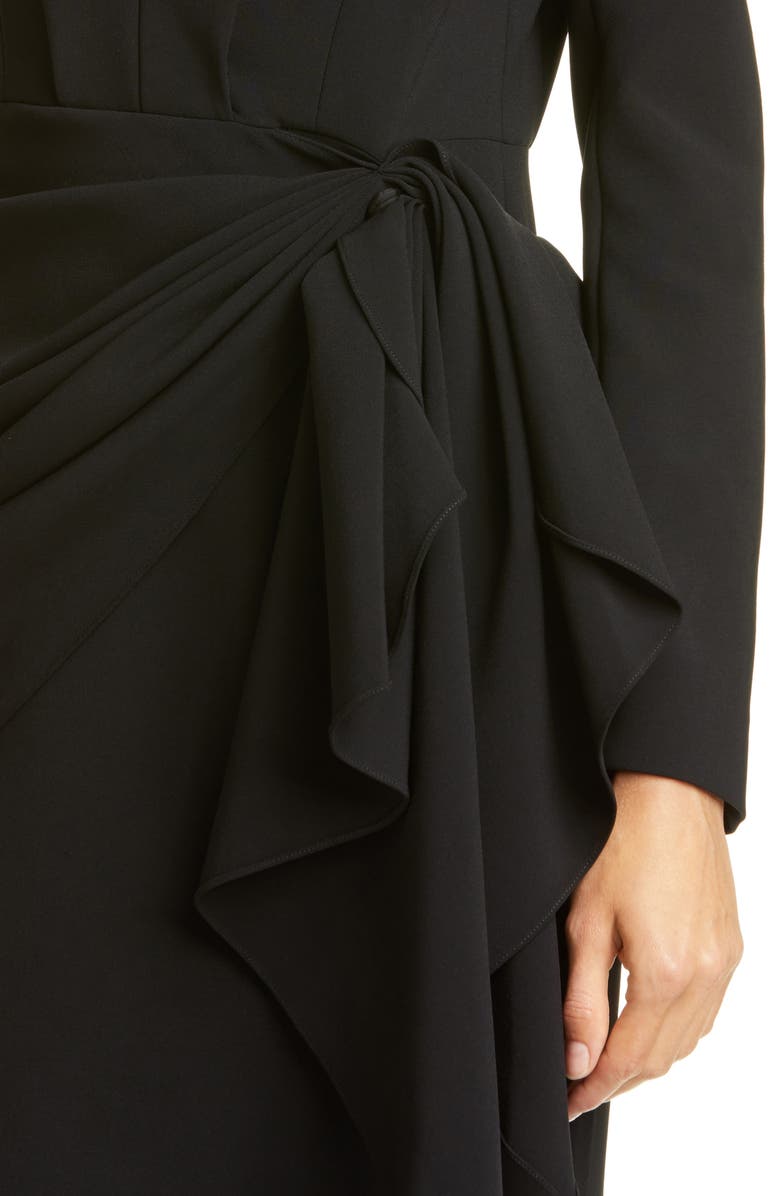 Christian Siriano Long Sleeve V-Neck Trumpet Gown, Alternate, color, 