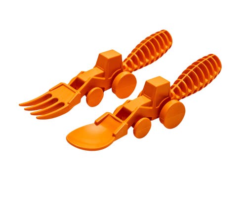 Constructive Eating Set Of 2 Tractor Utensils For Kids And Toddlers, 1 Pack
