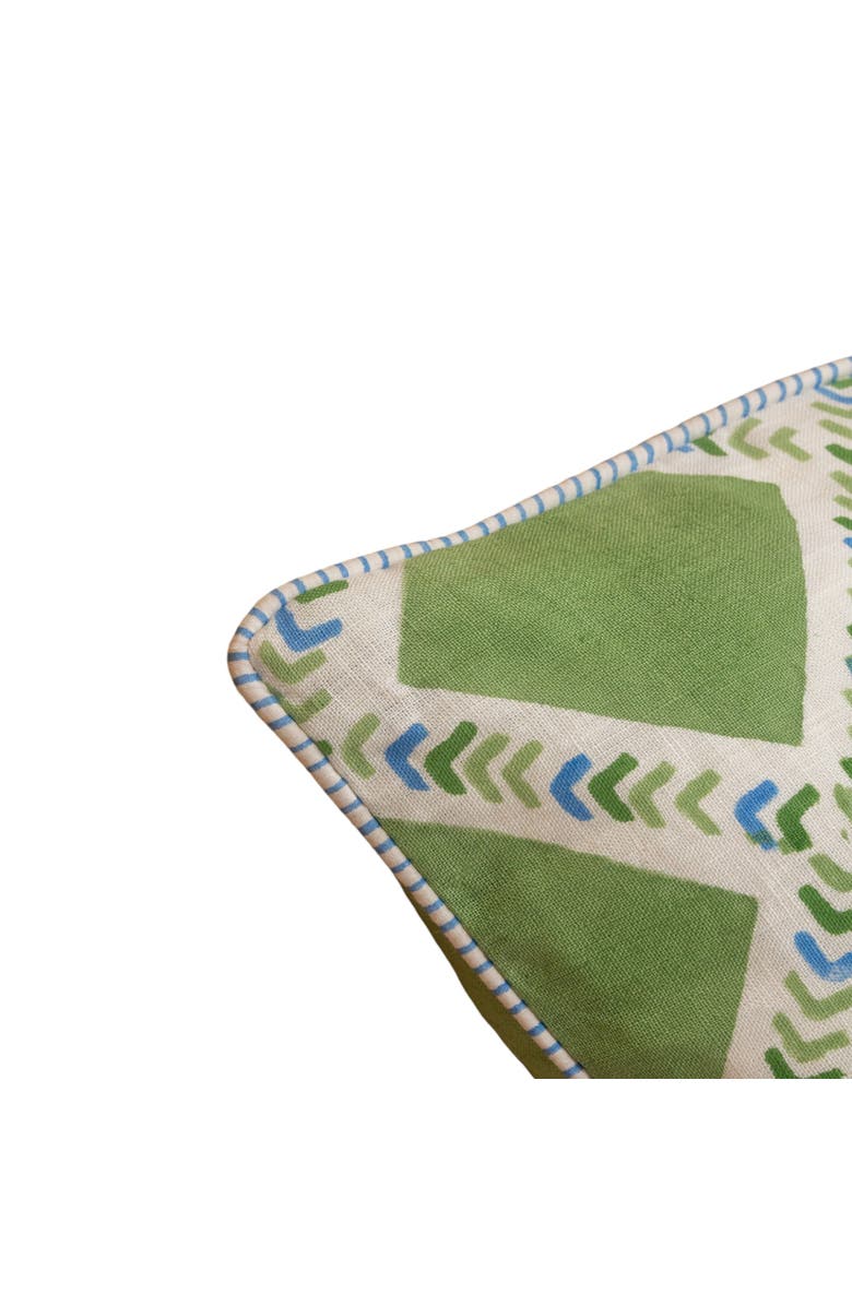 The Peacock Palette Mithya Linen Pillow Cover, Alternate, color, Green - 22" X 22"