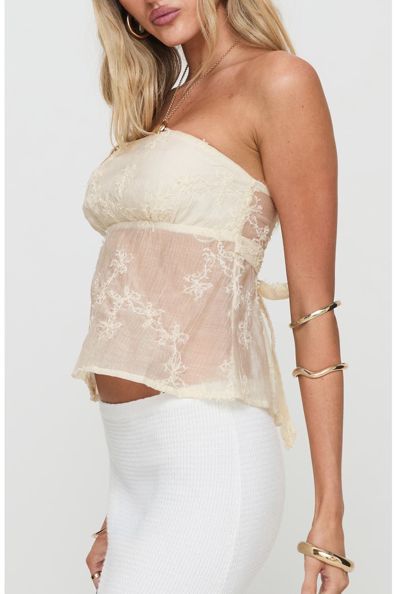 Quinnie Embroidered Strapless Top, Alternate, color, CREAM
