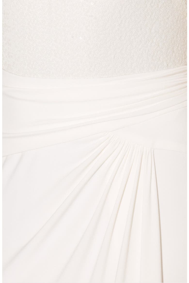 Sequin Jersey Gown, Alternate, color, LAUREN WHITE