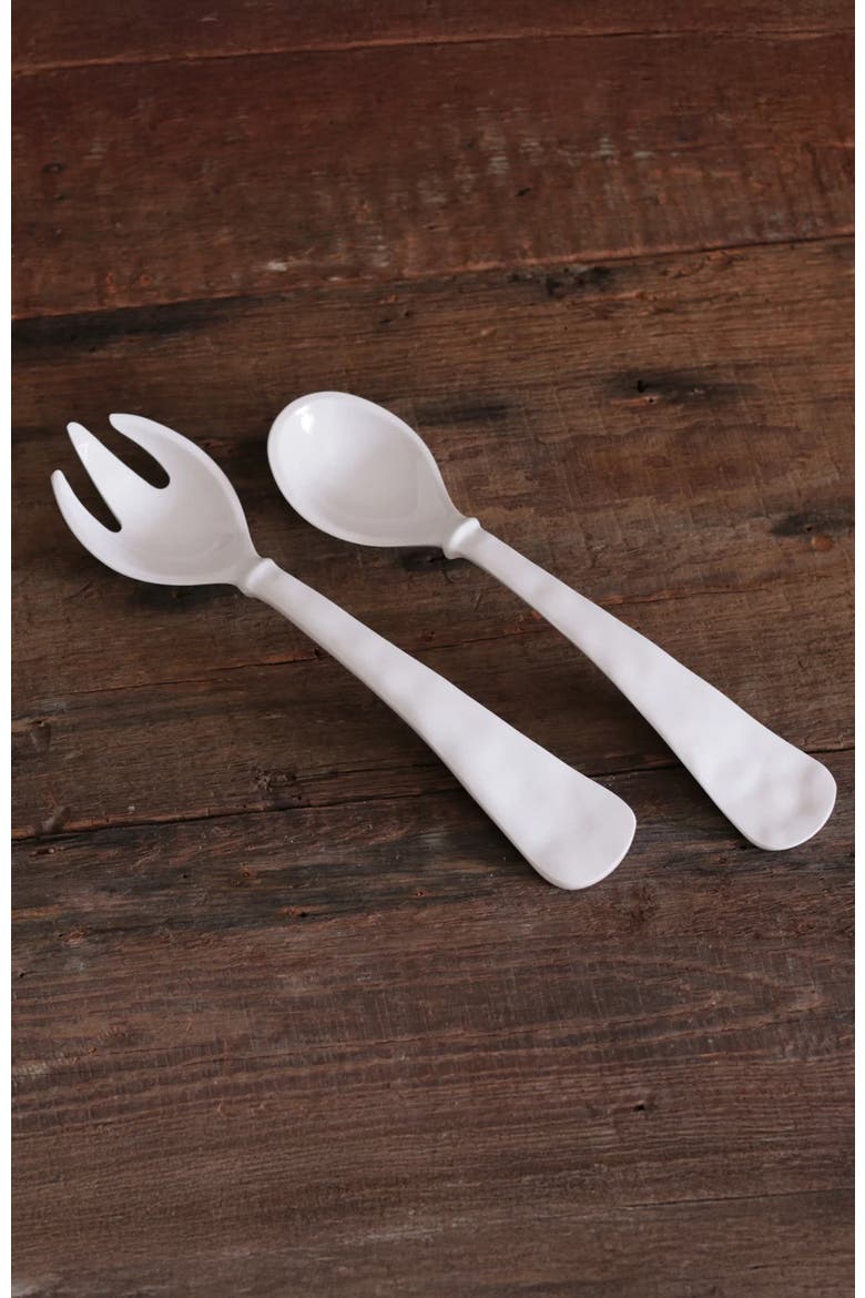 Vida Havana Large Salad Servers, Alternate, color, White