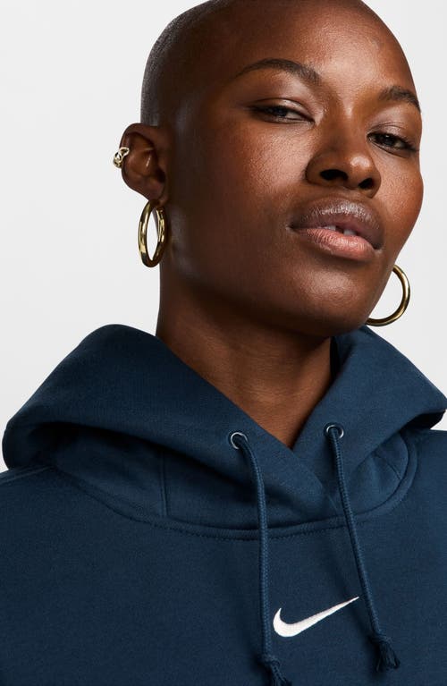 Nike Women's  Sportswear Phoenix Fleece Oversized Pullover Hoodie In Armory Navy/sail