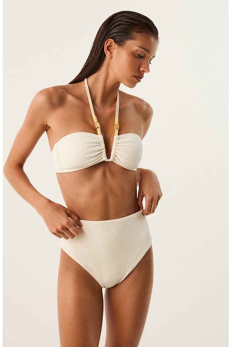 Bela High Waist Swim Bottoms, Alternate, color, WHITE