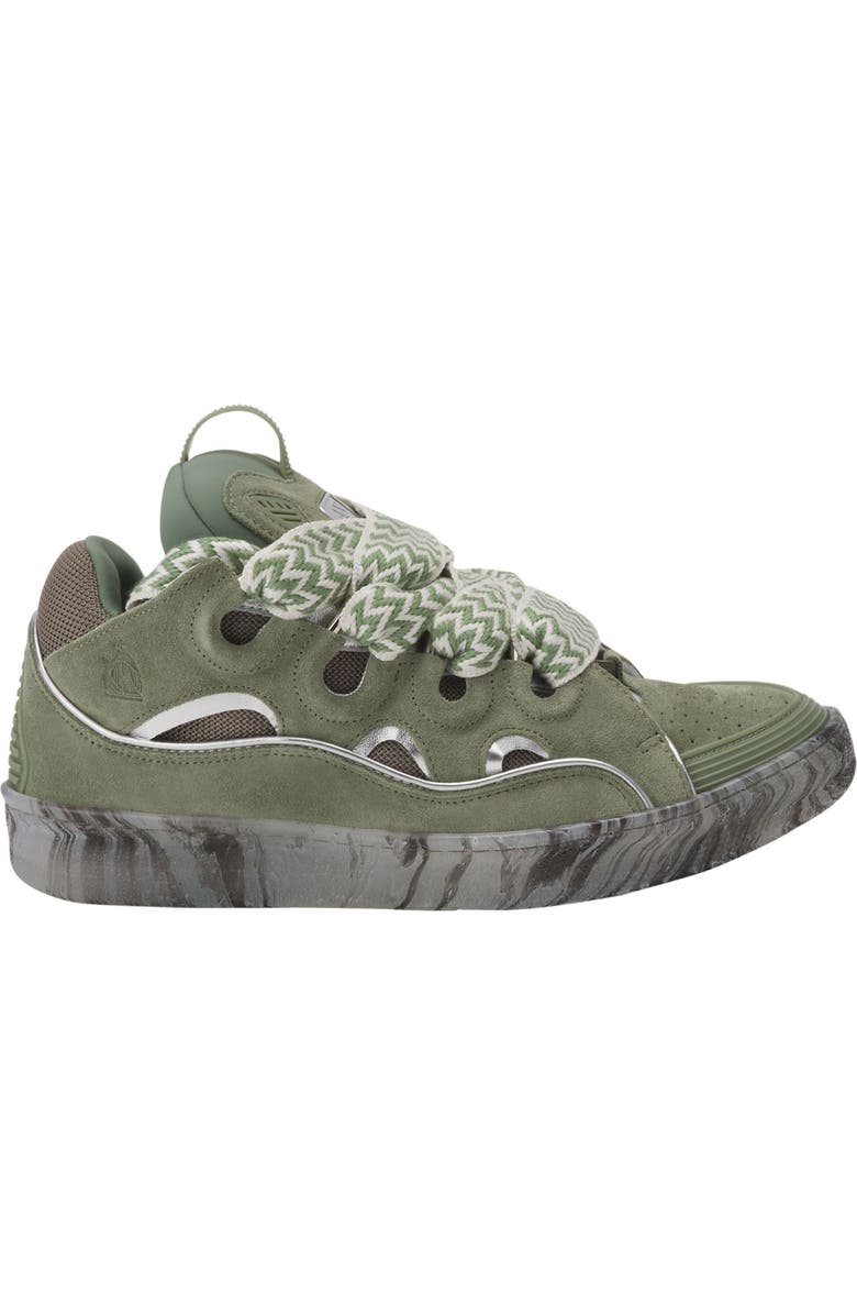 Lanvin Leather Curb Sneakers With Marbled Sole, Main, color,