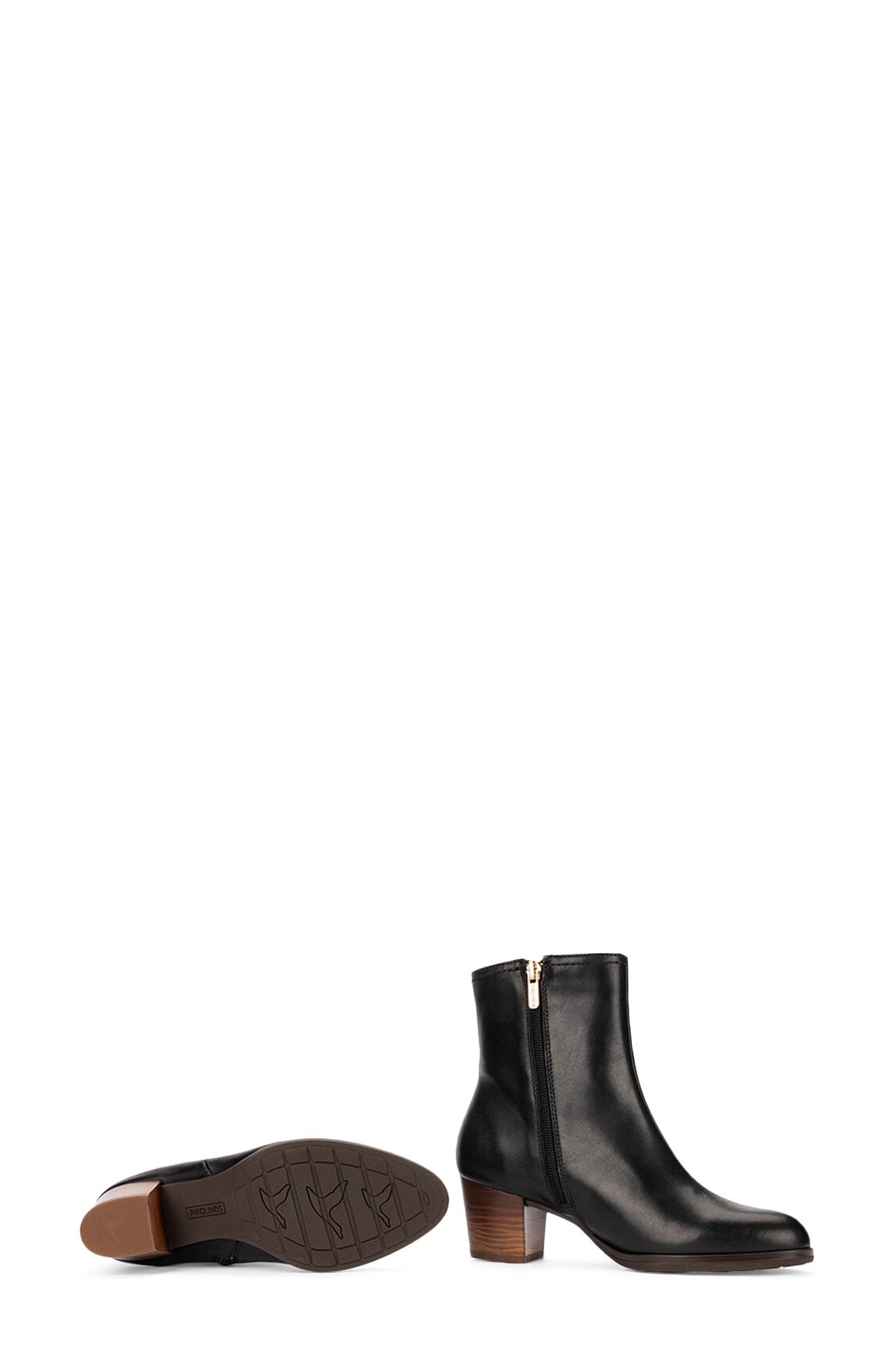 Zamora Leather Bootie, Alternate, color, BLACK