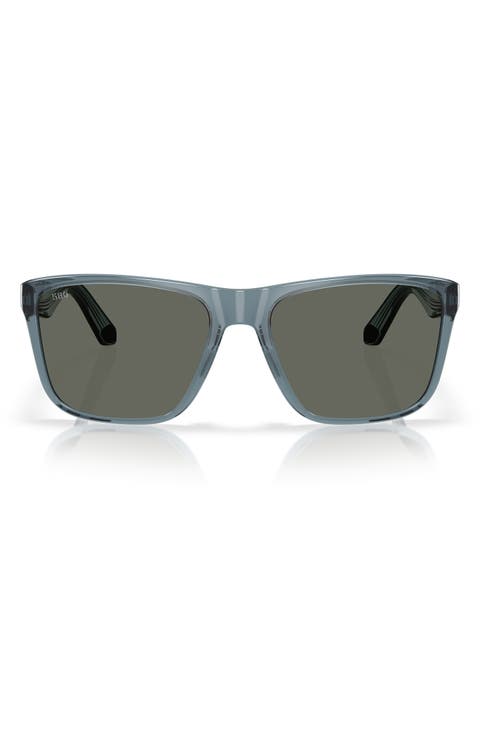 59mm Polarized Rectangular Sunglasses